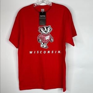 UW Wisconsin Badger Red Tshirt Size Medium NWT